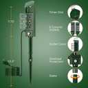 TESSAN Outdoor Power Stake Light Timer Waterproof, Wireless Remote Control, Yard Stake Countdown Timer2, 4, 6, 8 Hour, 6 Outlets, Dusk to Dawn for Lights and Garden Courtyard Decoration