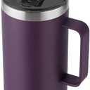 KXIAOCHEN 20oz Insulated Coffee Mug with Lid, Stainless Steel Coffee Cup, Double Wall Vacuum Coffee Tumbler with Handle, Premium Thermal Travel Coffee Mug (Purple)