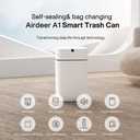 Airdeer Automatic Trash Can, 4 Gallon Self Sealing and Self-Changing Smart Trash Can, Motion Sensor, Touchless Garbage can with lid for Kitchen Bathroom Bedroom, 6 Refill Rings(A1, Black Line)