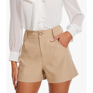 Ginasy Summer High Waisted Shorts for Women - Trendy Dressy Casual Wide Leg With Pockets, S