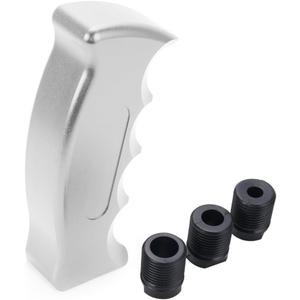 Universal Aluminum Slotted Pistol Grip Handle Manual MT Gear Stick Shift Knob Shifter Fit Most Manual Auto Vehicles (Silver)