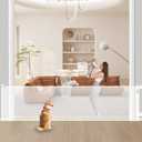 157" Extra Wide Retracrable Baby Gate 34" Tall, Dog Gate for The House, Mesh Safety Pet Dog Gate for Stairs, Indoor, Outdoor, Doorways, Hallways (White)