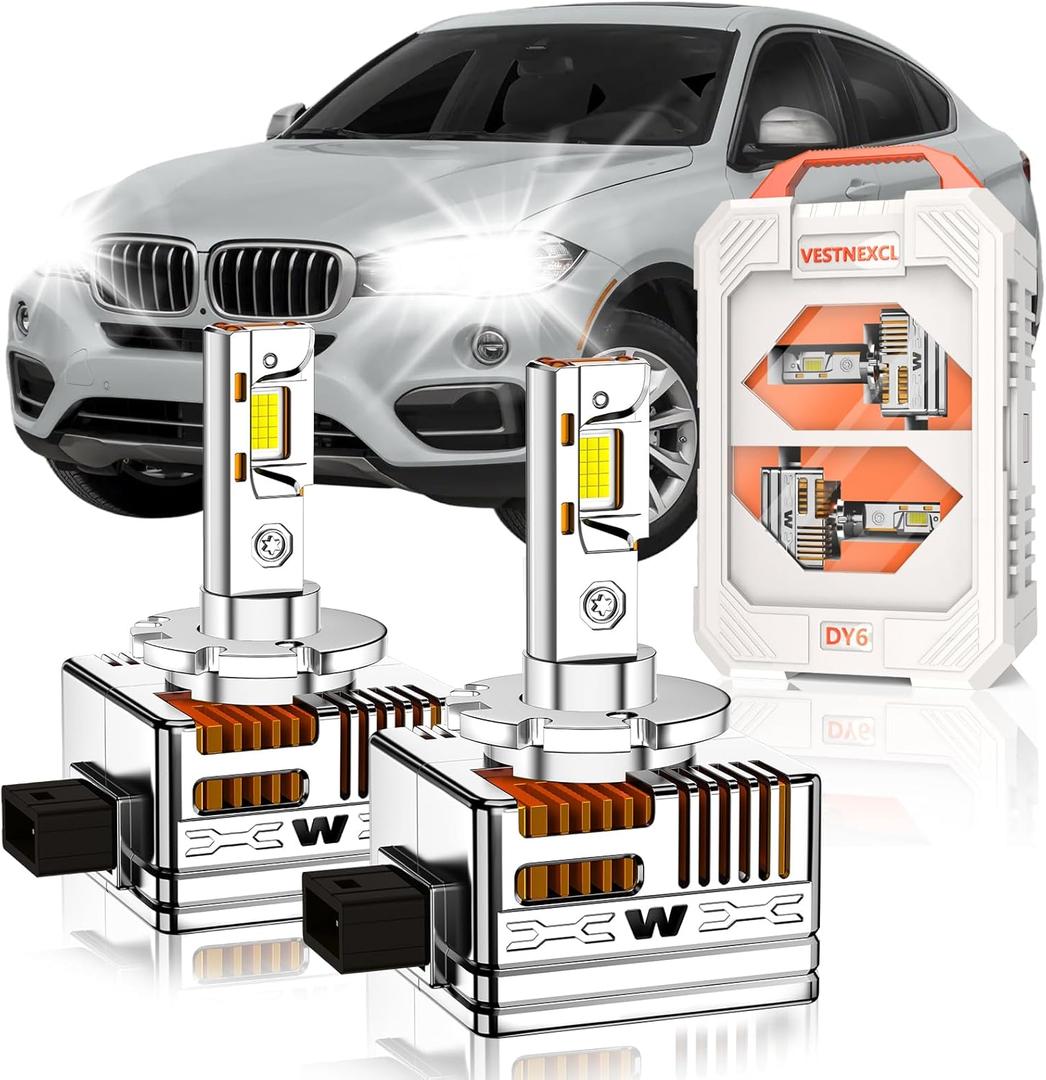 D1S HID Bulbs Fit for BMW 2007-2017 X3 X5 E70 F15 35i Xdrive 2008-2019 X6 535i 535xi E60 F10 M5 GT 30000LM 6000K White, 30 Chips, Xenon HID Light Replacement, 800% Brightness, Pack of 2