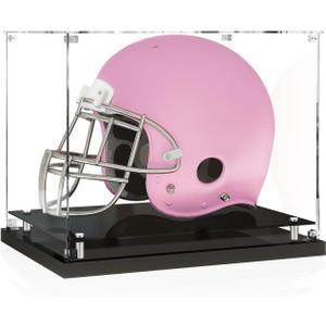 Full Size Helmet Display Case Football Case Display Clear - with Stainless Steel Screw Feet for Stability - Football Helmet Display CaseHat, Or Other Sports Memorabilia
