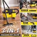 Cordless Shop Vac,3000W Brushless Motor,2x4.0Ah Battery Powered Shop Vac - 3-in-1 Wet Dry Vacuum Wet and Dry with HEPA Filter,Shoulder Strap & Accessory Storage Holder,Portable for Garage,Workshop,Car