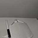 Perforated Pizza Peel 13"W x 16.7"L- Professional Restaurant Grade Large Metal Pizza Peel - 45.7" or 29.7" Long Handle Aluminum Turning Peel - Commercial Pizza Paddle