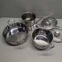 Aufranc Stainless Steel pots and pans set, 6 Piece Nonstick Kitchen Induction Cookware Set,Works with Induction/Electric and Gas Cooktops, Nonstick, Dishwasher