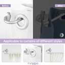 TVWOO Silver Wrap Around Curtain Rods 2Pack:Small Blackout Adjustable Window Curtain Rod for Bedroom Kitchen Apartment Renter Friendly,Room Darkening Curved Drapery Rods Easy Install,Nickel 28-48 Inch
