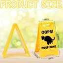 Humorous Pet Accident Warning Desk Sign Yellow Warning Style Table Decor Funny Gift for Coworkers Friends Home Office Tabletop Cubicle Phone Holder Mirror Stand