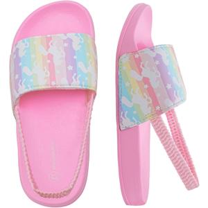 IceUnicorn Kids Girls Slide Sandals Toddler Slippers Boys Non-slip Summer Casual Beach Water Shoes for Indoor & Outdoor (Pink)