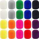 Augshy Microphone Covers Foam,20 Pack Thick Handheld Stage Microphone Windscreen Microphone Cover Foam Karaoke DJ Microphone Covers Disposable(10 Color)