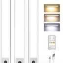 EZVALO 3-Pack Under Cabinet Lighting, 4000mAh Rechargeable Motion Sensor Light, 16inch Magnetic Closet Lights with Dimmable & 3 Color Temps, Wireless Motion Activated Lights with Remote for Kitchen, 16.5 inch