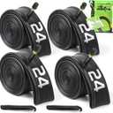 4 Pack 12''/16"/18"/ 20"/ 24"/ 26" /27.5''/29" x1.75/1.95/2.10/2.125 Bike Tubes with 2 Tire Levers, Bicycle Tube 32mm Schrader Valve, Bike Inner Tube for Road/MTB/Kids Bike (4 of One Size)