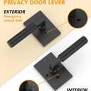 Asidrama 6 Pack Black Privacy Door Handles, Door Lever with Door Knobs Indoor for Bedroom or Bathroom, Heavy Duty Door Handles Interior with Locks for Left Right Sided Doors