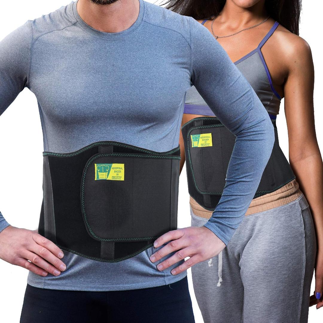 Everyday Medical Umbilical Hernia Belt for Men & Women - Abdominal Binder Post Surgery Compression Garment w/Removable Abdominal Pads, Belly Support Band for Epigastric, Navel & Ventral Hernias-L/XL