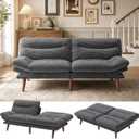 Marsail 66.02" Futon Sofa Bed, Convertible Couch & Sleeper Sofa, Light Grey