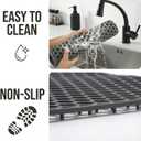 Sink Protectors for Kitchen Sink - Grey 28.34" x 15.74" Silicone Sink Mat - Can DIY Drain Holes - Non-slip Heat Resistant Liner for Bottom of Farmhouse Porcelain Stainless Steel