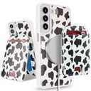 SailorTech for Samsung Galaxy S21 case with Credit Card Holder mag Safe, for Galaxy S21 Phone Leather Case Wallet for Women Compatible mag Safe Wallet Detachable 2-in-1 for Men-Cow Print