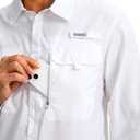 Men's Sun Protection Fishing Shirt with Zipper Pockets Long Sleeve UPF 50+ UV Cooling Shirts for Men Hiking Travel (White, XXXL)