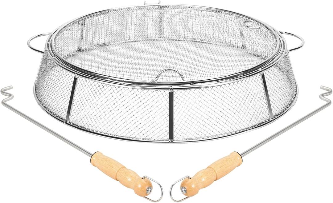 Fire Pit Spark Protector Screen, Mesh Protective Spark Screen for Solo Stove Bonfire Shield, Portable Outdoor Fire Pit Accessories for Backyard and Outdoor Fire Pits Hot Embers, Stainless Steel