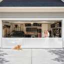 185" Extra Wide Retractable Baby Gates for Dogs, Retractable Fence, White