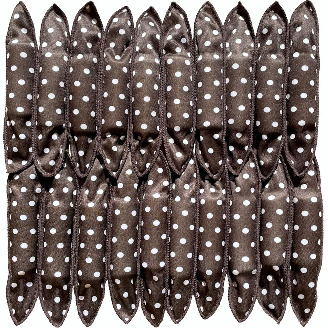 Aimin Soft Overnight Foam Curlers with Satin Sponge Rollers for Long Hair, No-Heat Curls (20 pcs, black)