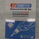 Dry Diamond Drill Bits Set, 5 Pcs Tile Drill Bits for Porcelain, Ceramic, Granite, Marble, Stone, Glass Hard Materials, Round Shank 1/4", 5/16", 3/8", 1/2" Drill Bits, with Storage Case