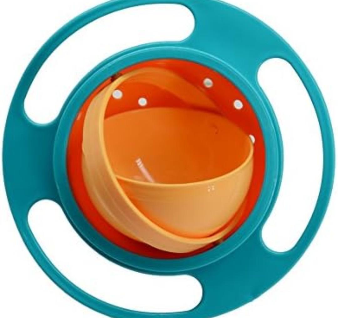 ZTL Gyro Bowl 360 Dgree Rotation Spill Resistant Gyroscopic Bowl with Lid 2 Pack