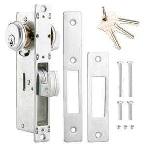 MaxxGeek Storefront Mortice Hook Door Lock, Commercial Door Locks Mortise Cylinder, Storefront Door Mortise Lock Hook Deadbolt(1-1/8" Backset)