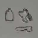 Mini Tooth Series Cookie Cutters Set of 3 pcs, Stainless Steel Fondant Cutter Molds Baking DIY (Toothpaste+Toothbrush+Tooth)