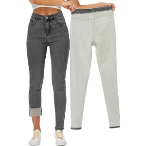 Yehopere Women's Winter Fleece Lined Jeans Slim Fit Warm Skinny High Waist Denim Jean (Large)