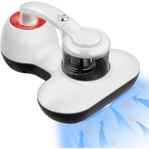 Mattress Vacuum Cleaner, Handheld UV Bed Vacuum Cleaner 12800 Vibrations Per/Min Upgraded Effectively Clean Up Bed, Pillows, Cloth Sofas, Carpets and Ther Fabric Surfaces (Red - Wired)