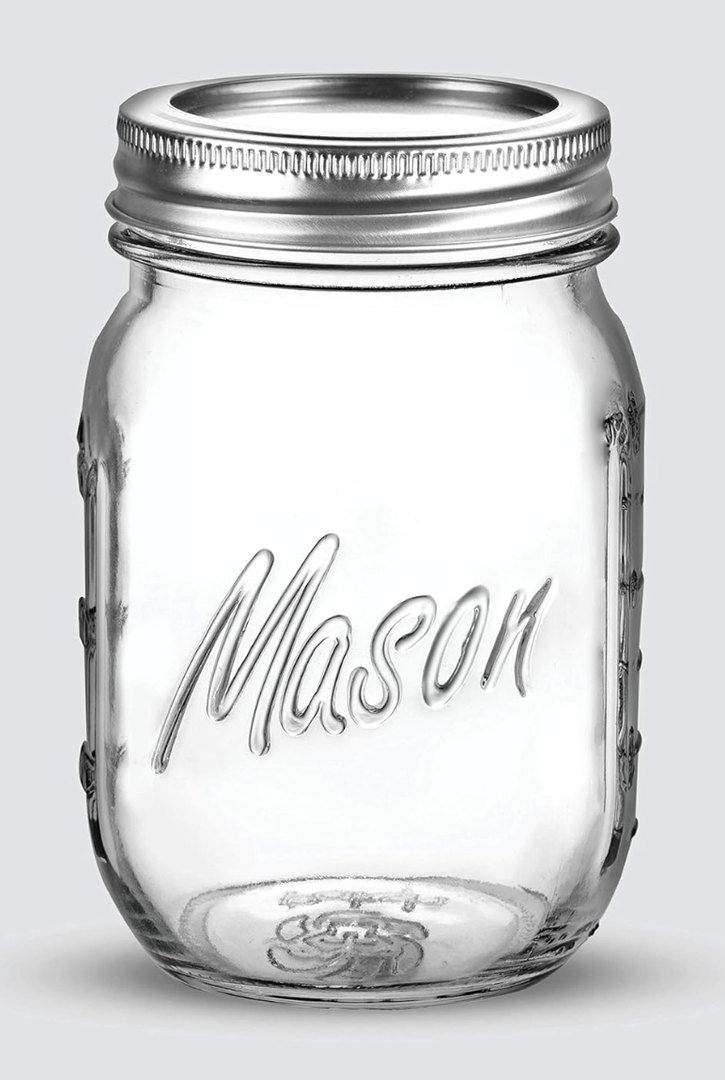 Mason Regular Mouth Glass Mason Jars with Lids and Bands, Used for Canning 135 Oz