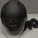 GLX M14 Open Face Motorcycle Helmet - Matte Black, Large - DOT Approved (Black, Large)