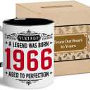 Vintage 1966 Mug - Ideas for 60th Birthday Gifts for Men Women, 60 Year Old Gifts For Men Women, 1966 Sixty Birthday, Turning 60 Gifts For Man, Dad, Husband, 60th Birthday Cups