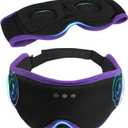 LC-dolida Sleep Mask with Headphones Bluetooth 5.4, 3D Sleeping Headphones for Side Sleepers Bluetooth Sleep Mask Blackout Bluetooth Eye Mask for Sleeping Travel Meditation Men Women