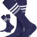 CS CELERSPORT 2/3 Pairs Soccer Softball Socks for Youth Kids, Men and Women Multi-sport Socks (X-Small, Navy Blue(2 Pack))