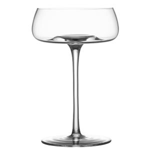 GLASSIQUE CADEAU Crystal Cocktail and Champagne Coupette Glasses | Set of 1 | 9 oz Elegant Long Stemmed Coupe Glassware for Gimlet, Espresso Martini, Daiquiri, Cosmopolitan | Fancy Round Saucers