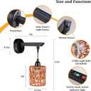 Solar Outdoor Wall Lights, 2 Pack Boho Rattan Lantern Wall Sconce, IP65 Solar Sconce Lights Outdoor Waterproof, Motion Sensor with 3 Modes, Dusk to Dawn for Porch Patio Garage Yard Decor