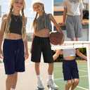 Ficerd 3 Pack Girls Cargo Bermuda Shorts, 3-Color, 9-10 Years