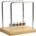 QLKUNLA Newtons Cradle Balance Balls Science Physics Gadget Desktop Decoration Kinetic Motion Toy for Home and Office (Beech,5 Balls)