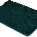 Yeaban Dark Teal Bathroom Rugs  Thick Chenille Bath Mats | Absorbent and Washable Bath Rug Non-Slip, Plush and Soft Rugs for Bathroom Floor, Shower, Sink - 24" x 36"
