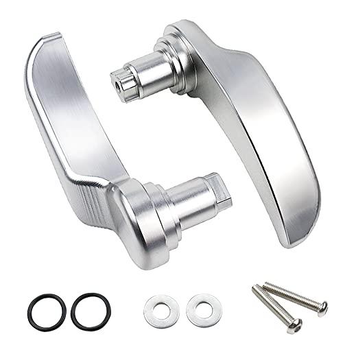 MDPROMCP Saddle Bag Latch Lever, Saddle Bag Lid Lifters Aluminum Compatible With Harley Davidson 2014-2023 Street Glide Road Glide Special Electra Glide Road King Ultra Limited with Hard Bags (Silver)
