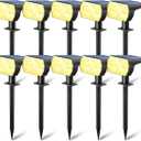 Kaxiida Solar Lights Outdoor Waterproof IP68, 3 Lighting Models Solar Powered Spot Lights Outdoor, 56LED Solar Light Dusk to Dawn for Yard Patio Garden Pathway Landscape Lighting (Warm White,10 Pack)