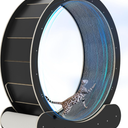Cat Wheel with 2 Cat Scratching Posts - Large Silent Cat Wheels for Indoor Cats Eliminate Lack of Exercise in Indoor Cats - Cat Wheel with Locking - Easy to Install (Black, Extra Large)