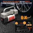 GSPSCN 6X Faster Inflation Tire Inflator Heavy Duty Double Cylinders with Portable Bag- Car AccessoriesMetal 12V Air Compressor Pump 150PSI with Adapter for Car, Truck, SUV Tires, Dinghy, Air Bed