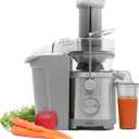 Omega Centrifugal Juicer with Extra Large Chute High Speed Extractor For Fruits and Vegetables, Features 2 Speeds Stainless Steel Filter and Large Pulp Container, 1000-Watts, Silver