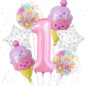 Ice Cream Balloons Pink Number 1 Balloon Ice Cream Themed Party Decorations for Birthday Party Baby Shower