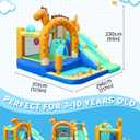 Doctor Dolphin Bounce House Slide Dinosaur Inflatable Bouncy Castle Jumping Castle with Tunnels Ball Pit for Toddlers Kids 3-8 Years Old, 10'3" x 9'5" x 7'5"