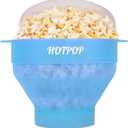 The Original Hotpop Microwave Popcorn Popper, Silicone Popcorn Make (Transparent Fresh Mint)